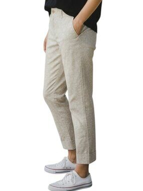 GAP Anchorage Cream Floral Girlfriend Chino Pants 6 Beige Damask Crop